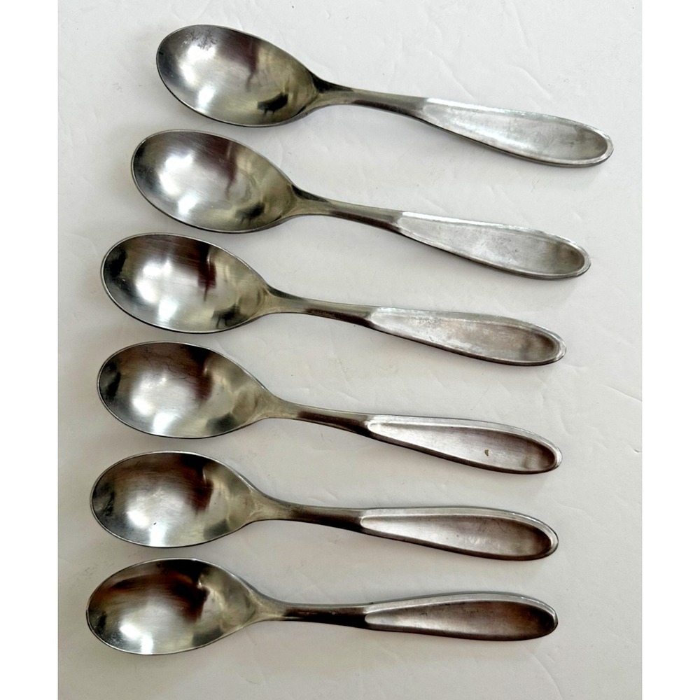 Towle Contour Stainless Flatware Oval Soup Spoon 6 Pc Set